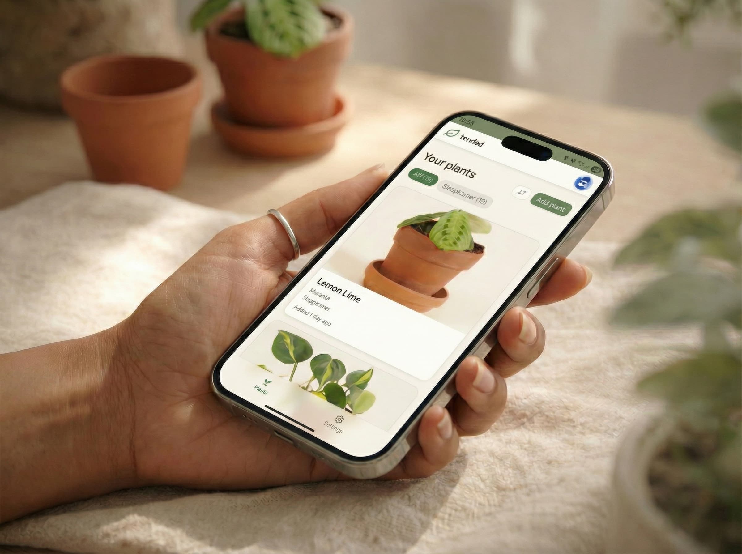 Plant detail screen from the Rootnotes journal